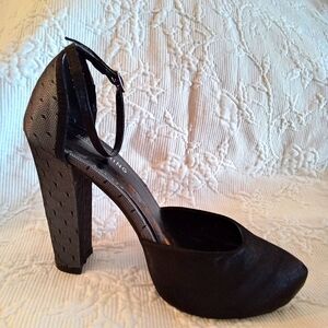 Call it Spring Black Mesh Heel Platform Shoe